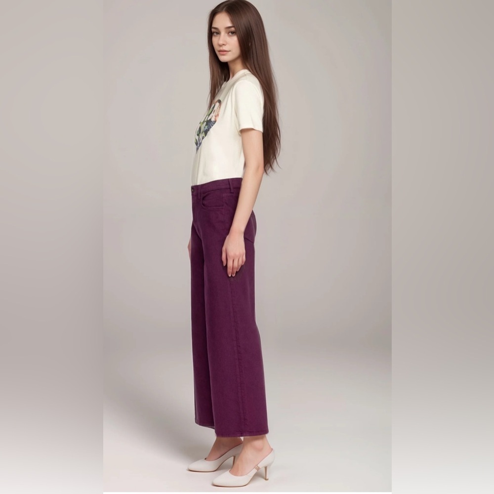 Johnny Was Purple Mademoiselle Wide Leg Jean Size 28 - Picture 5 of 15